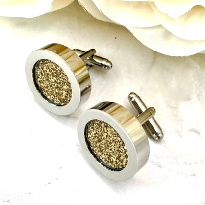 Statement Brass 21st Wedding Anniversary Cufflinks Handmade