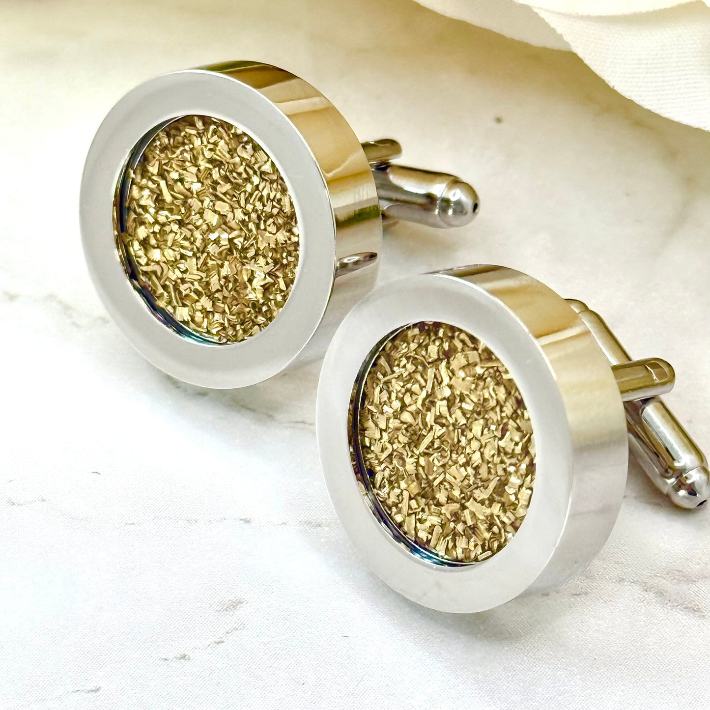 Statement Brass 21st Wedding Anniversary Cufflinks Handmade