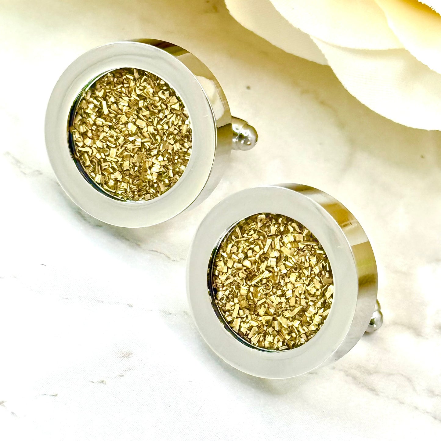 Statement Brass 21st Wedding Anniversary Cufflinks Handmade