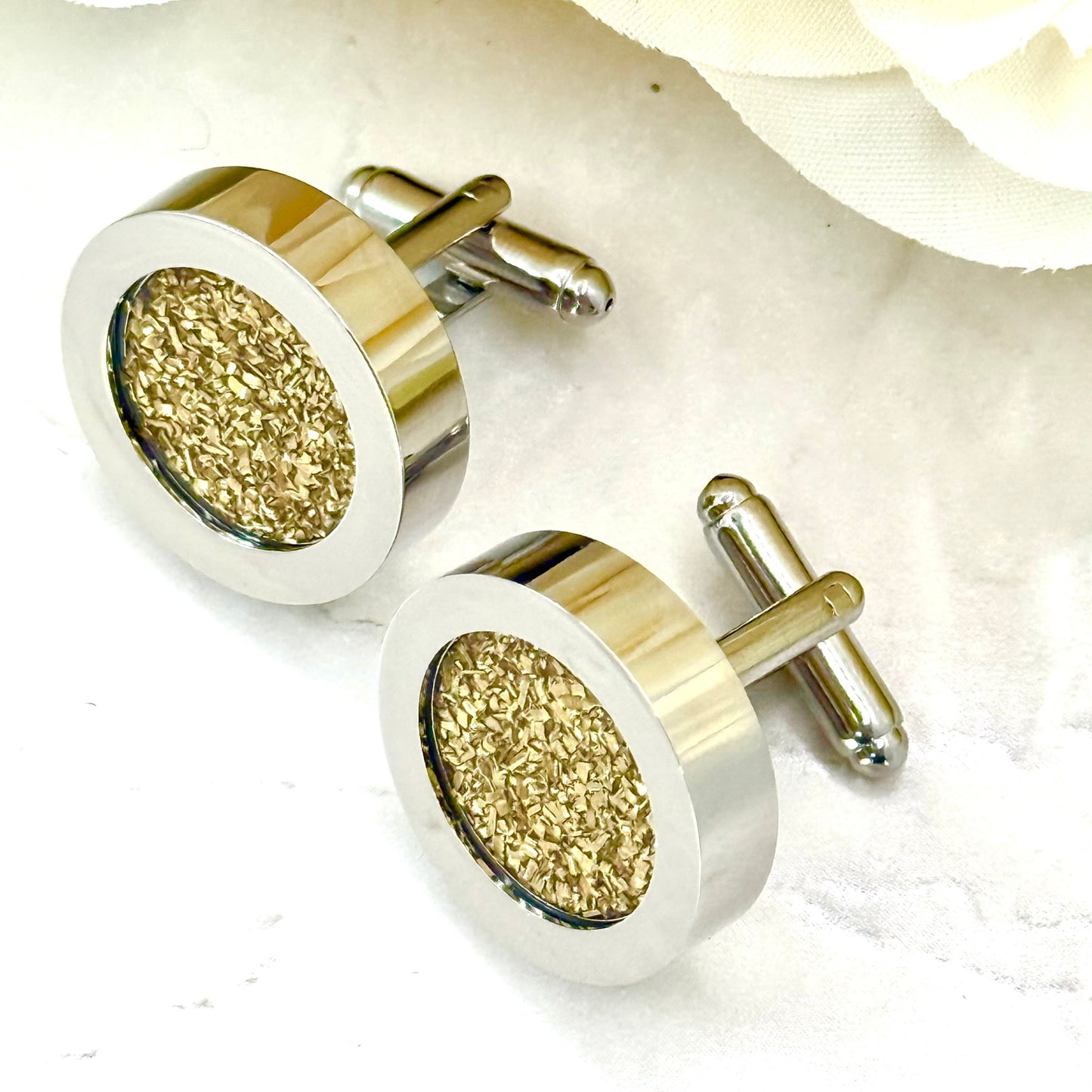 Statement Brass 21st Wedding Anniversary Cufflinks Handmade