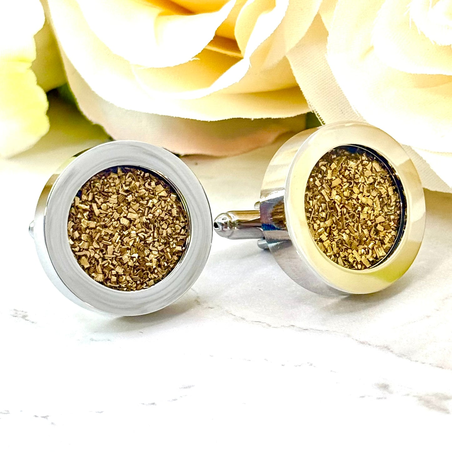 Statement Brass 21st Wedding Anniversary Cufflinks Handmade