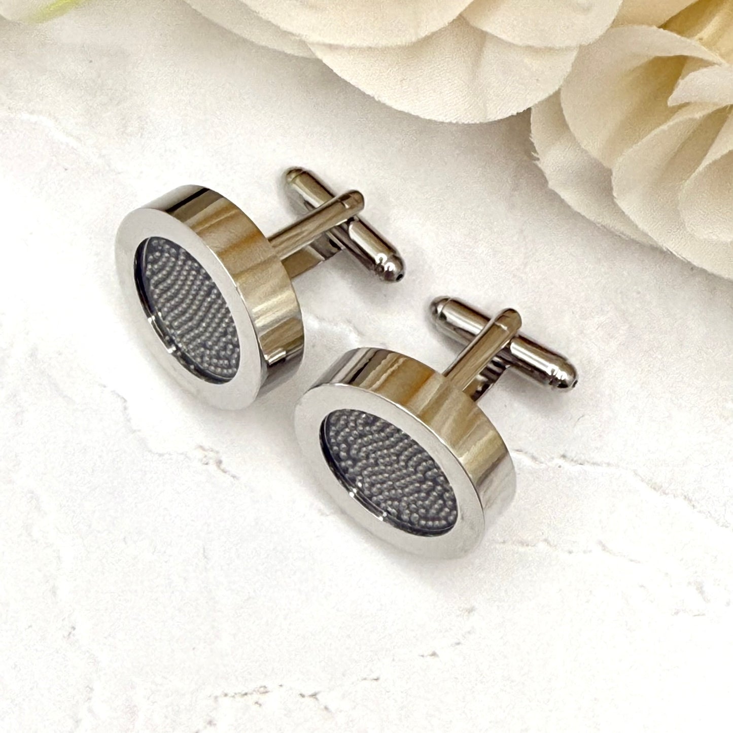 Luxury Statement Stainless Steel 11th Anniversary Cufflinks Handmade