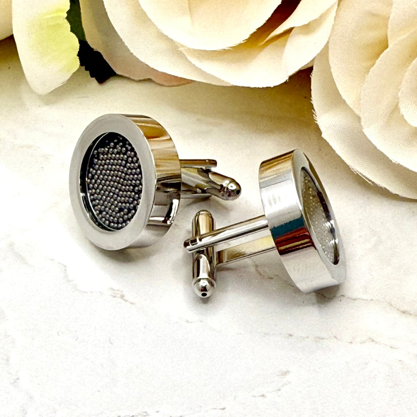 Luxury Statement Stainless Steel 11th Anniversary Cufflinks Handmade