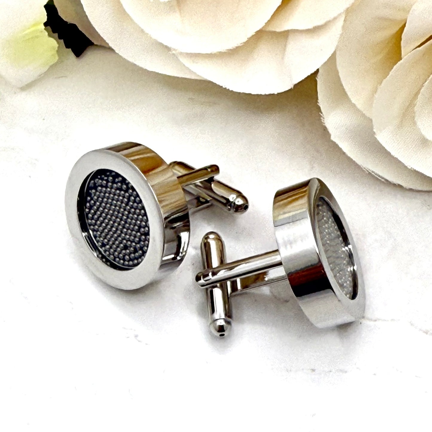 Luxury Statement Stainless Steel 11th Anniversary Cufflinks Handmade