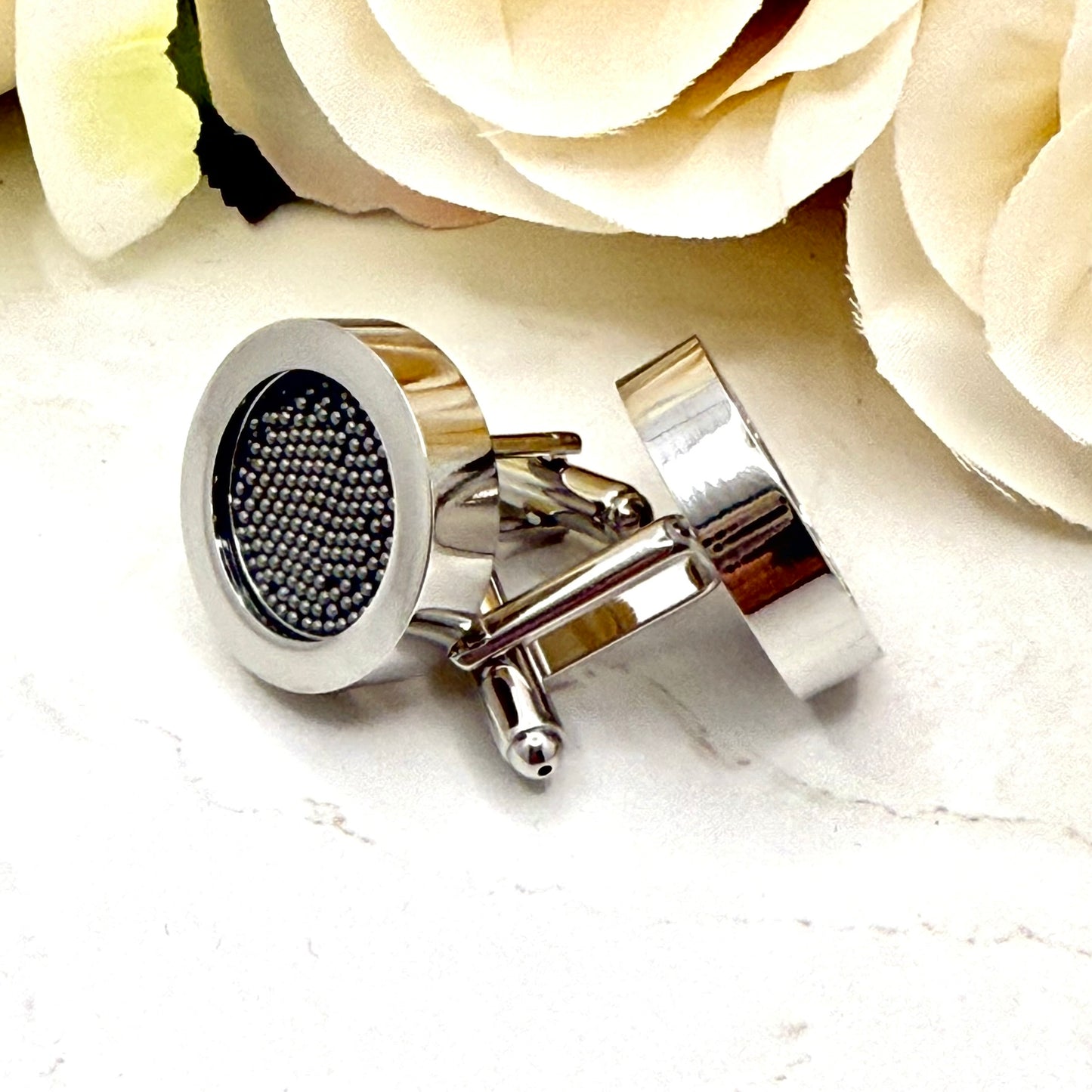 Luxury Statement Stainless Steel 11th Anniversary Cufflinks Handmade