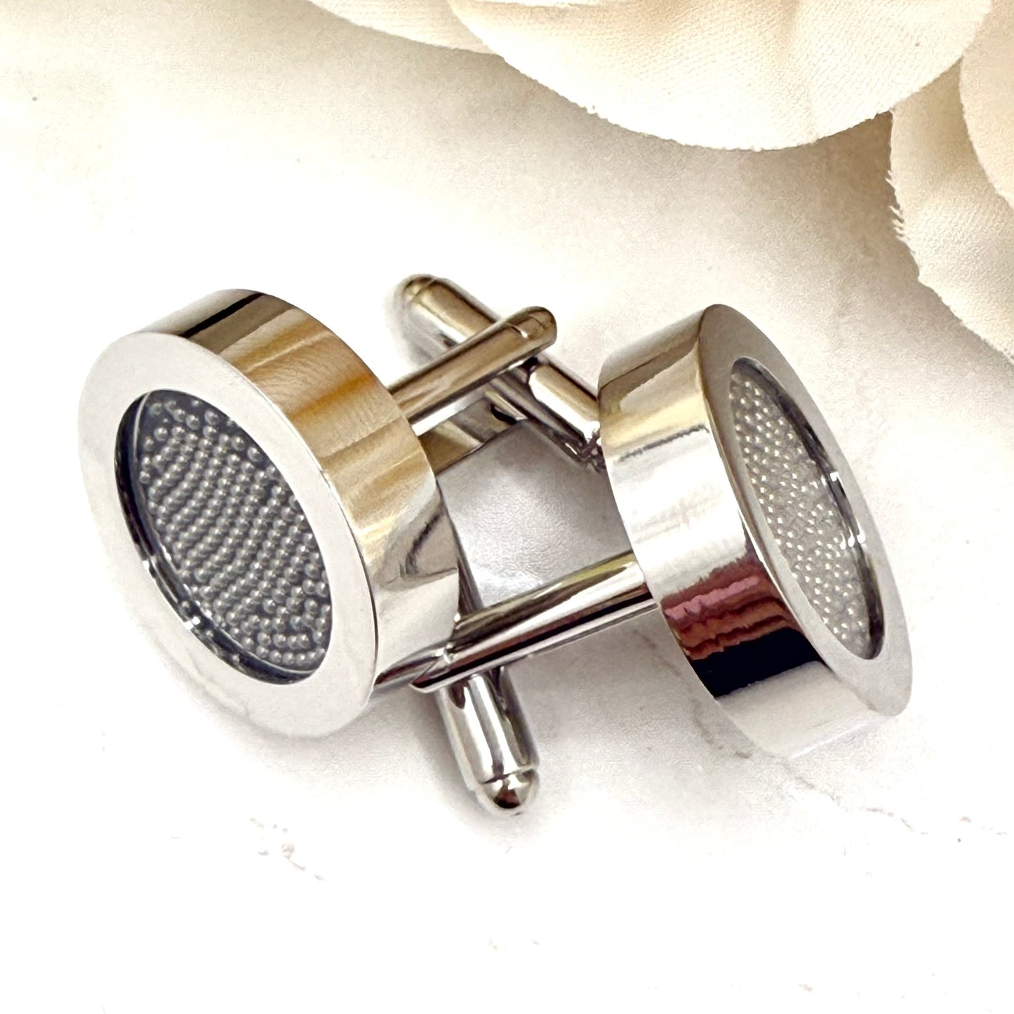 Luxury Statement Stainless Steel 11th Anniversary Cufflinks Handmade