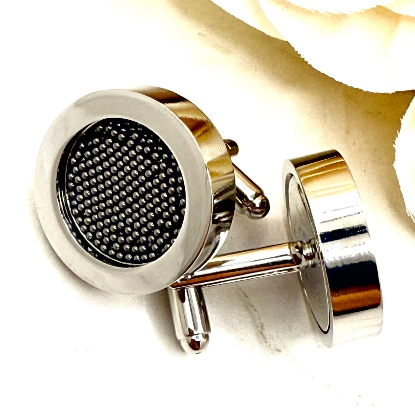 Luxury Statement Stainless Steel 11th Anniversary Cufflinks Handmade