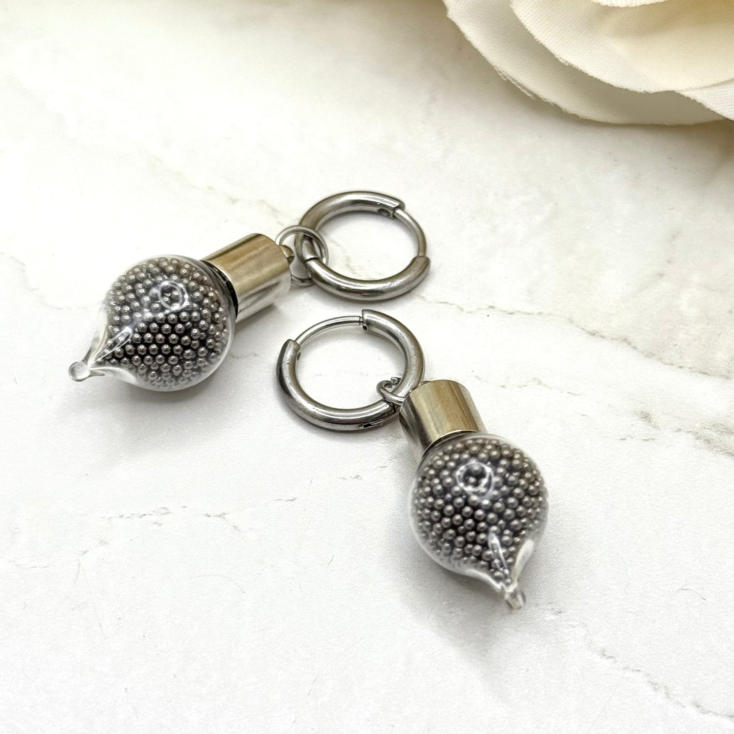 Statement Luxury Stainless Steel 11th Anniversary Pendant & Earrings Jewellery Set Handmade