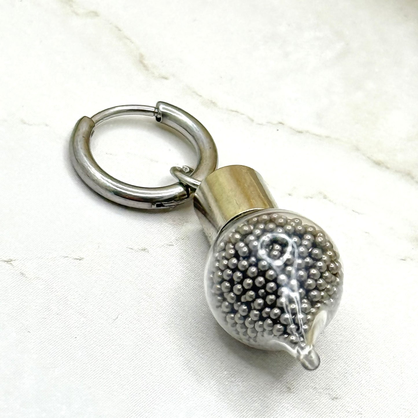 Luxury Stainless Steel 11th Anniversary Huggie Earrings Handmade