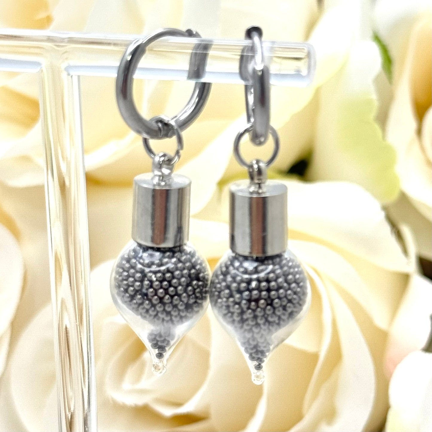 Luxury Stainless Steel 11th Anniversary Huggie Earrings Handmade