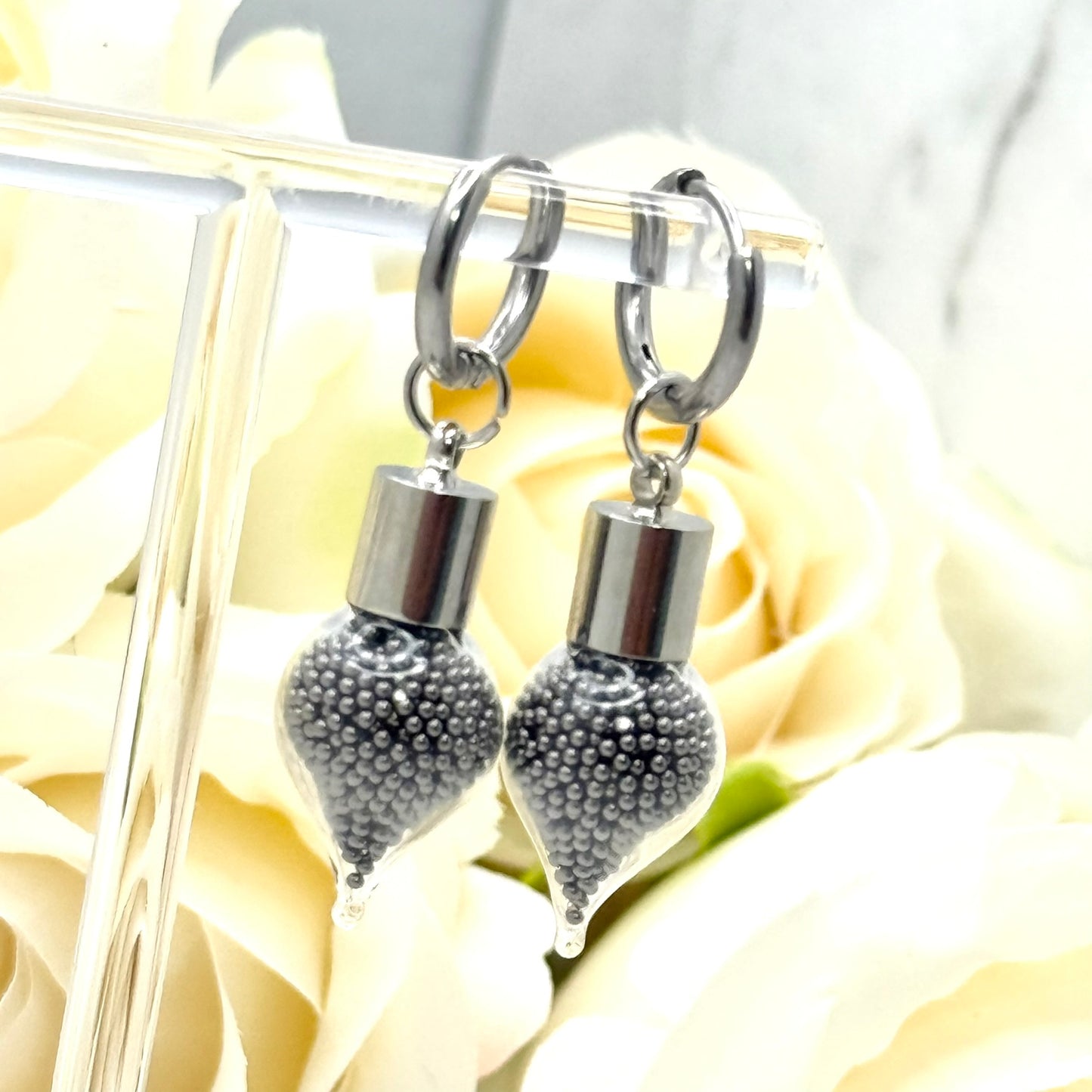 Luxury Stainless Steel 11th Anniversary Huggie Earrings Handmade