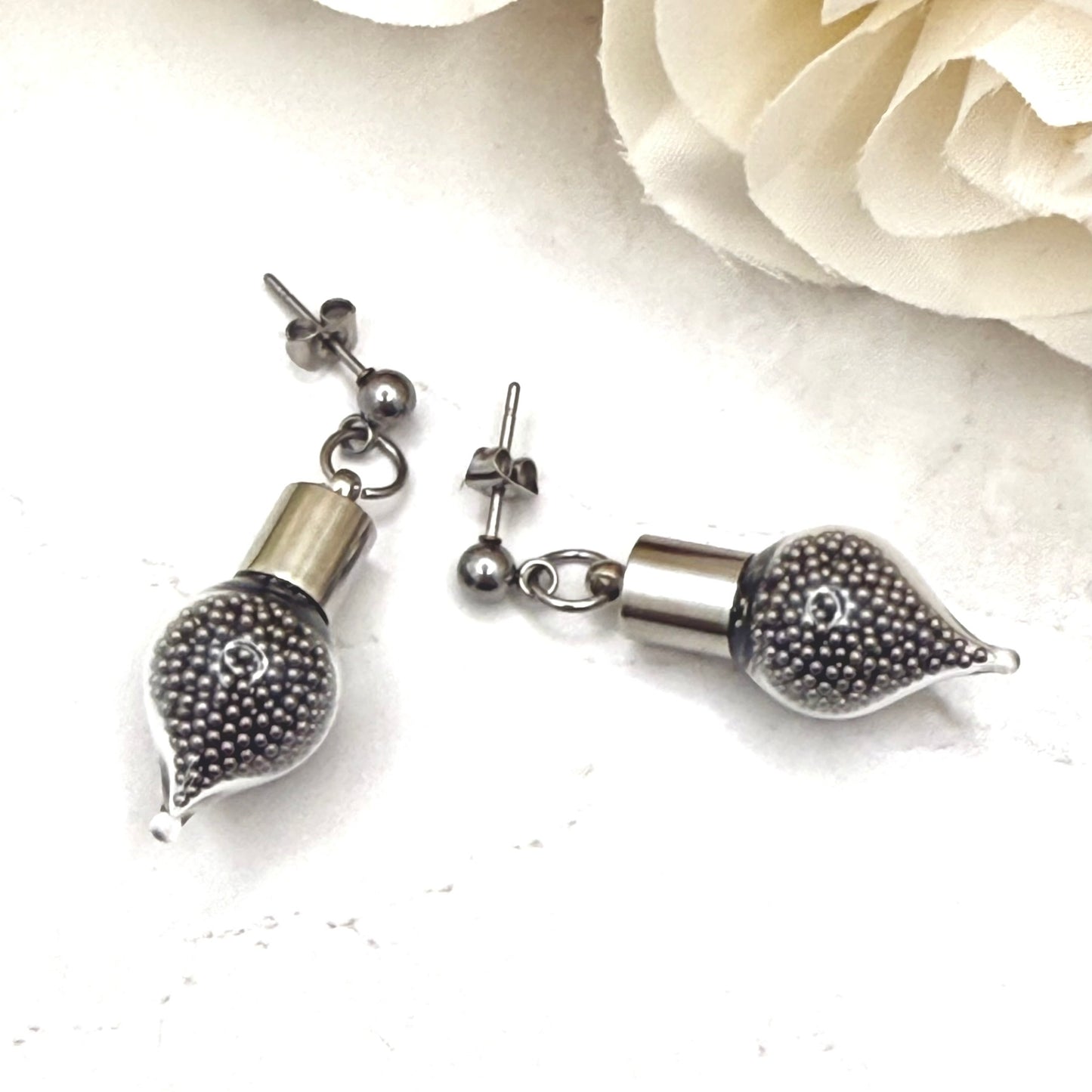 Luxury Stainless Steel 11th Anniversary Stud Drop Earrings Handmade