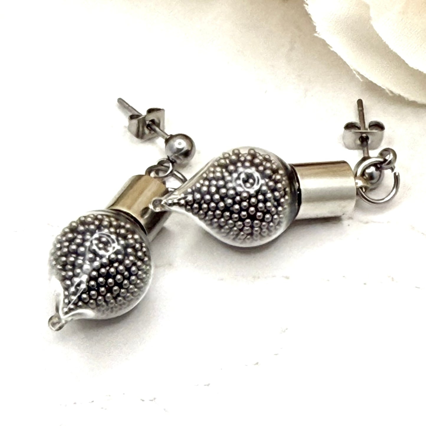 Luxury Stainless Steel 11th Anniversary Stud Drop Earrings Handmade