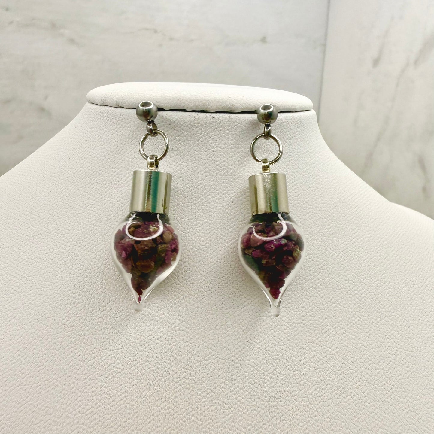 Luxury 40th Anniversary Jewellery Set – Pendant & Earrings with Natural Raw Ruby Chips | Elegant Ruby Gift for Her-Pendant & Earrings-Handmadeanniversary-Handmade Anniversary