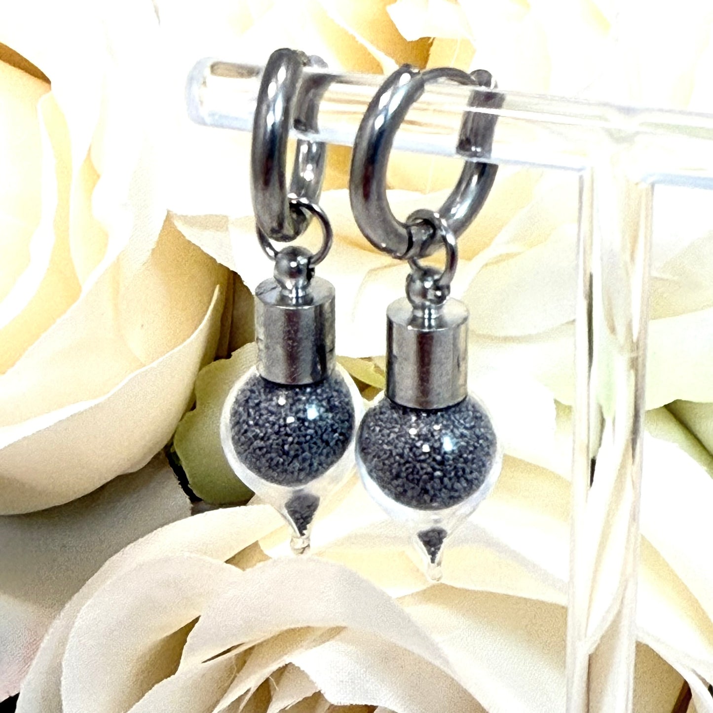 Iron 6th Anniversary Huggie Earrings Handmade-Pendant & Earrings-Handmadeanniversary-Handmade Anniversary