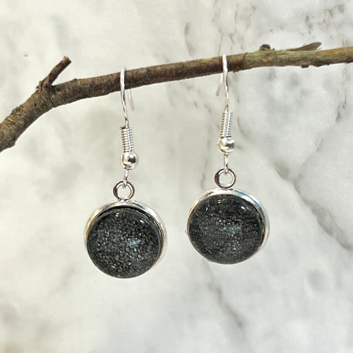 Iron 6th Anniversary Pendant & Earrings Silver Plated Jewellery Set Handmade-Pendant & Earrings-Handmadeanniversary-Drop Earrings-Handmade Anniversary