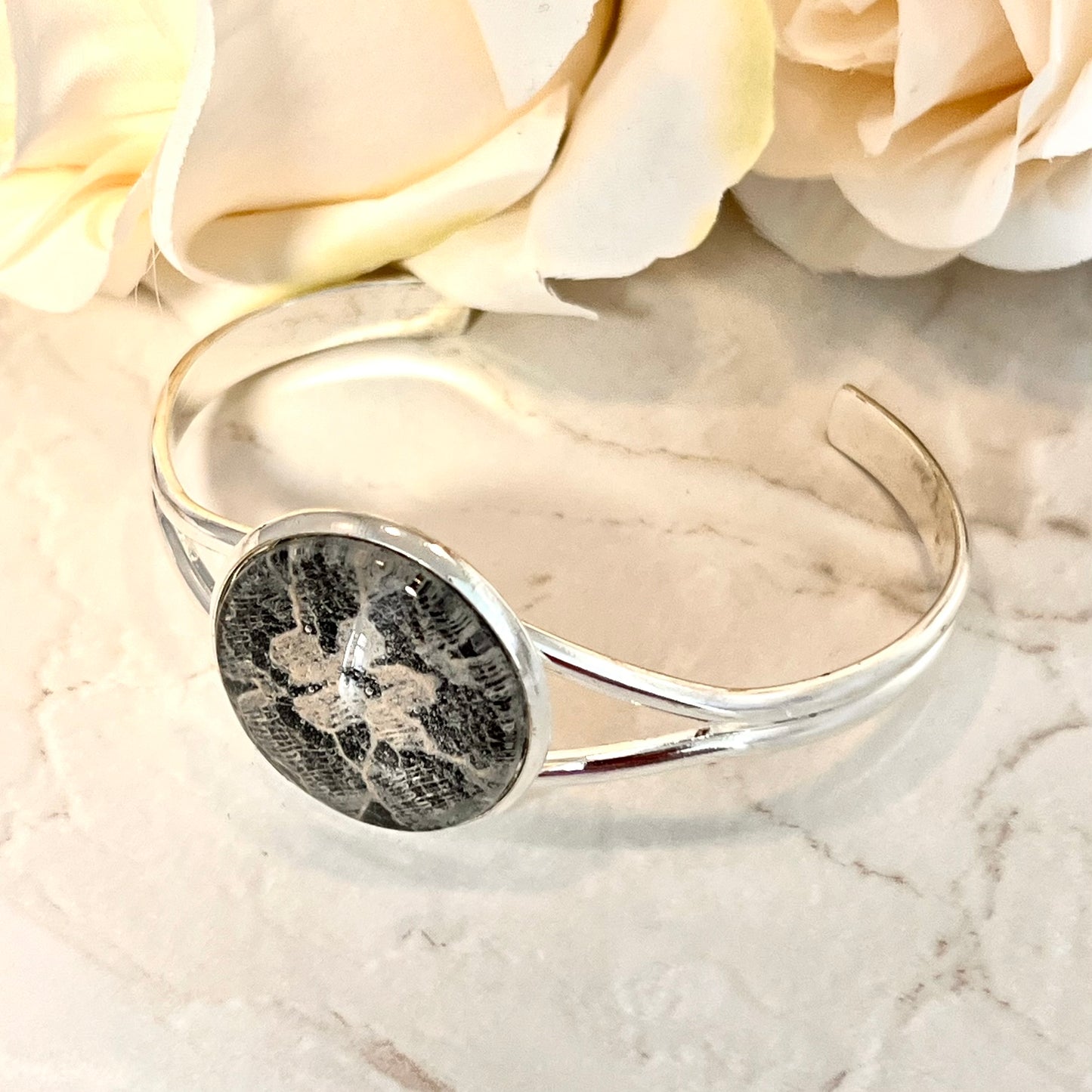 Lace 13th Anniversary Bangle Bracelet Handmade-Bangle-Handmadeanniversary-Handmade Anniversary