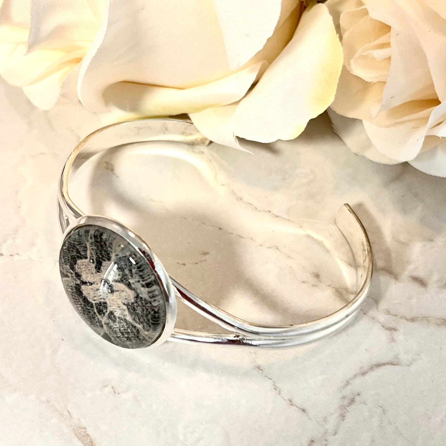 Lace 13th Anniversary Bangle Bracelet Handmade-Bangle-Handmadeanniversary-Handmade Anniversary