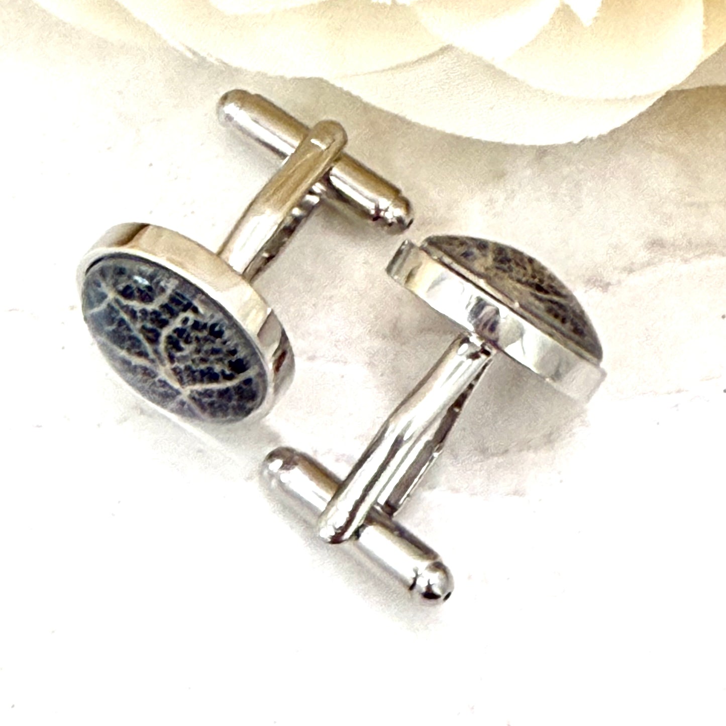 Lace 13th Anniversary Cufflinks Handmade-Cufflinks-Handmadeanniversary-Handmade Anniversary