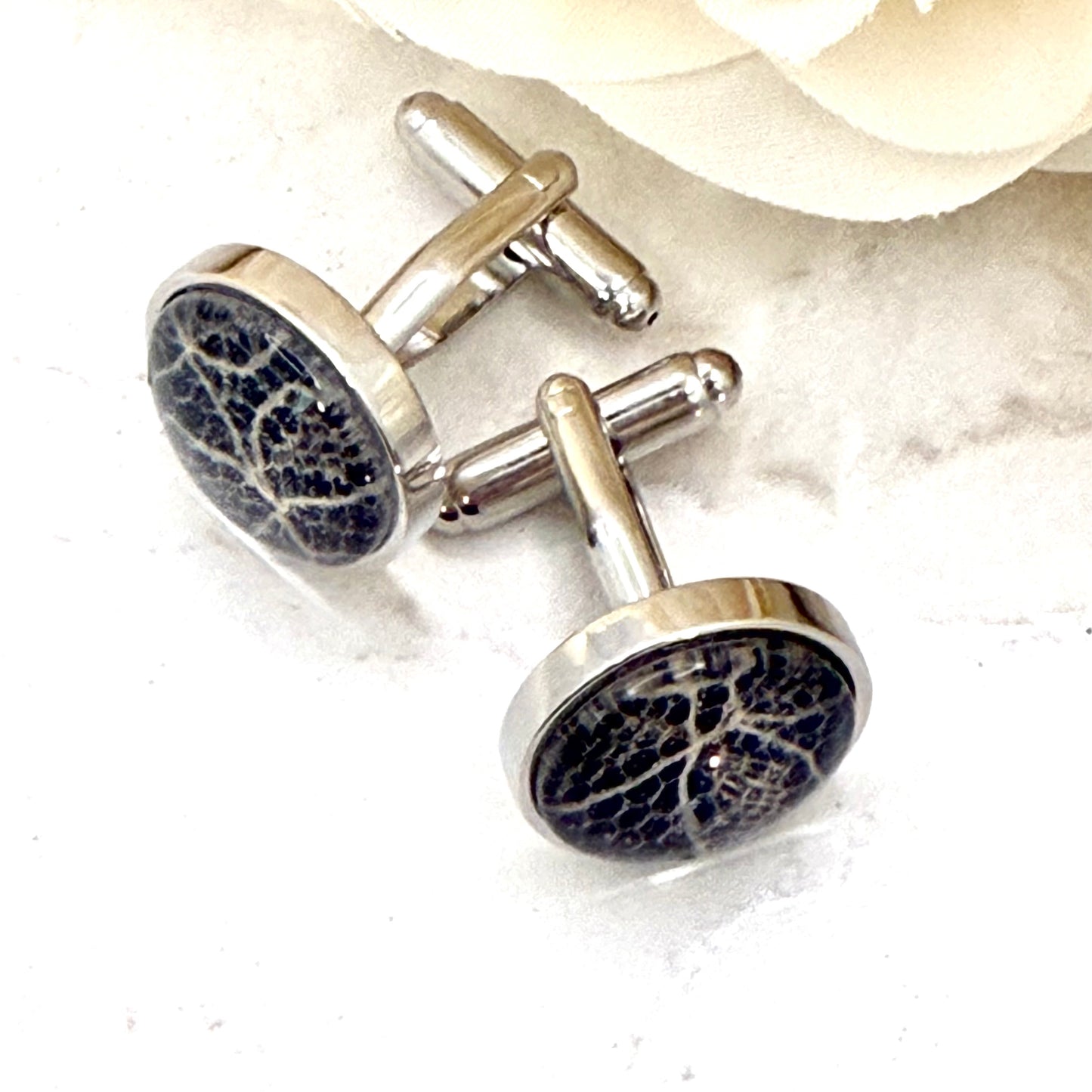 Lace 13th Anniversary Cufflinks Handmade-Cufflinks-Handmadeanniversary-Handmade Anniversary