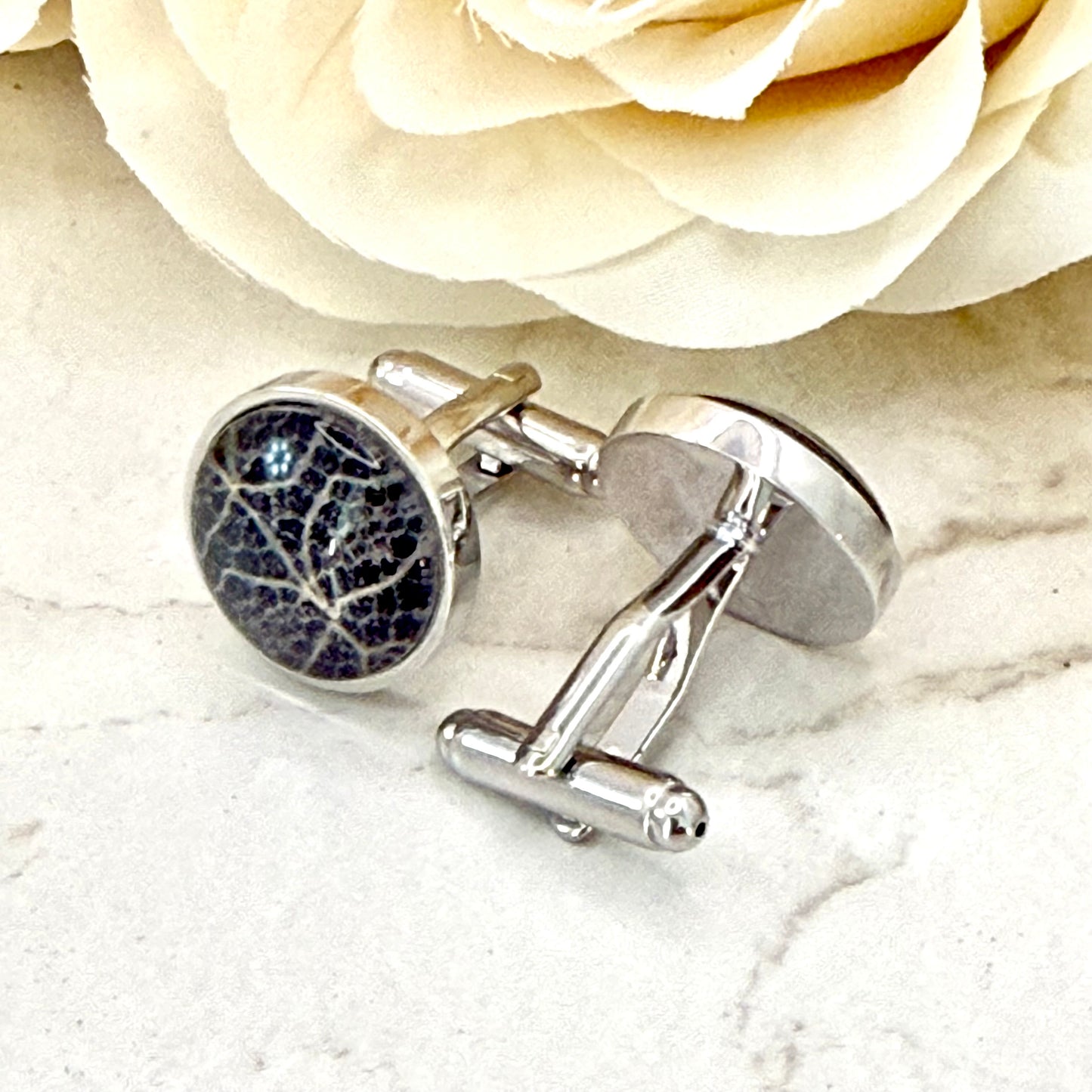 Lace 13th Anniversary Cufflinks Handmade-Cufflinks-Handmadeanniversary-Handmade Anniversary