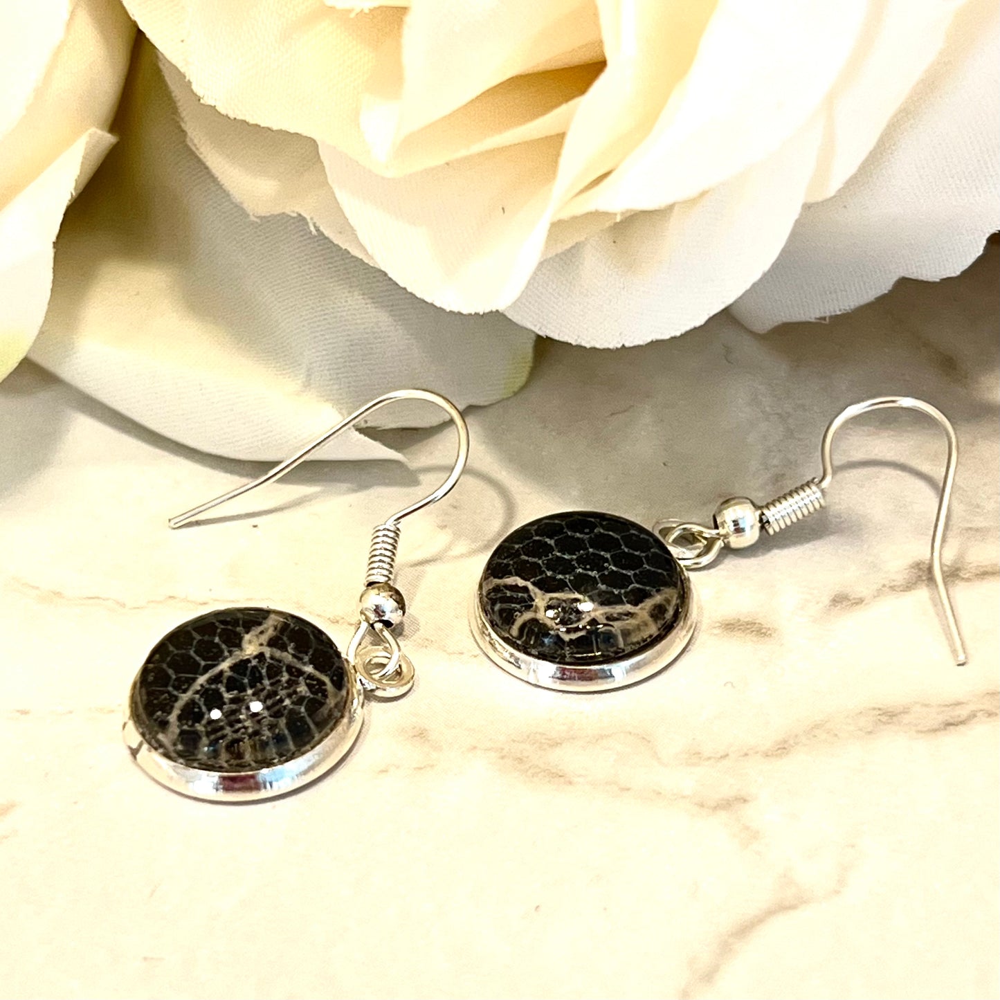 Lace 13th Anniversary Drop Earrings Handmade-Earrings-Handmadeanniversary-Handmade Anniversary