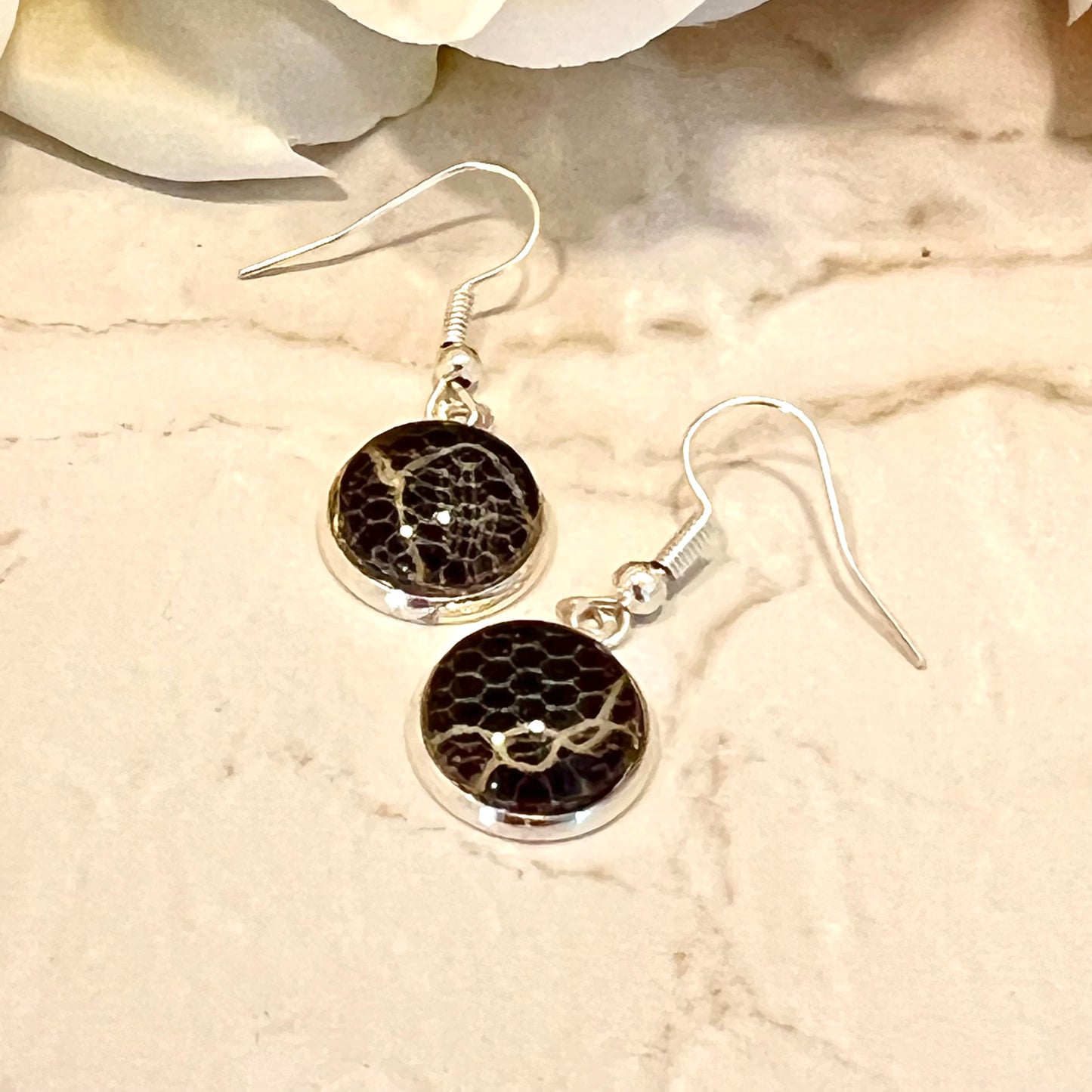 Lace 13th Anniversary Drop Earrings Handmade-Earrings-Handmadeanniversary-Handmade Anniversary