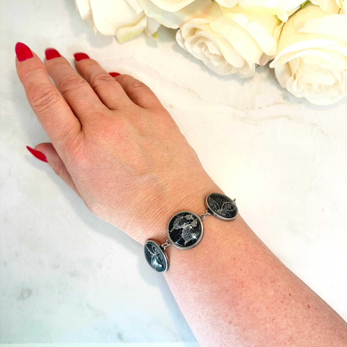 Lace Multi Link 13th Anniversary Bracelet Handmade-Bangle-Handmadeanniversary-Handmade Anniversary