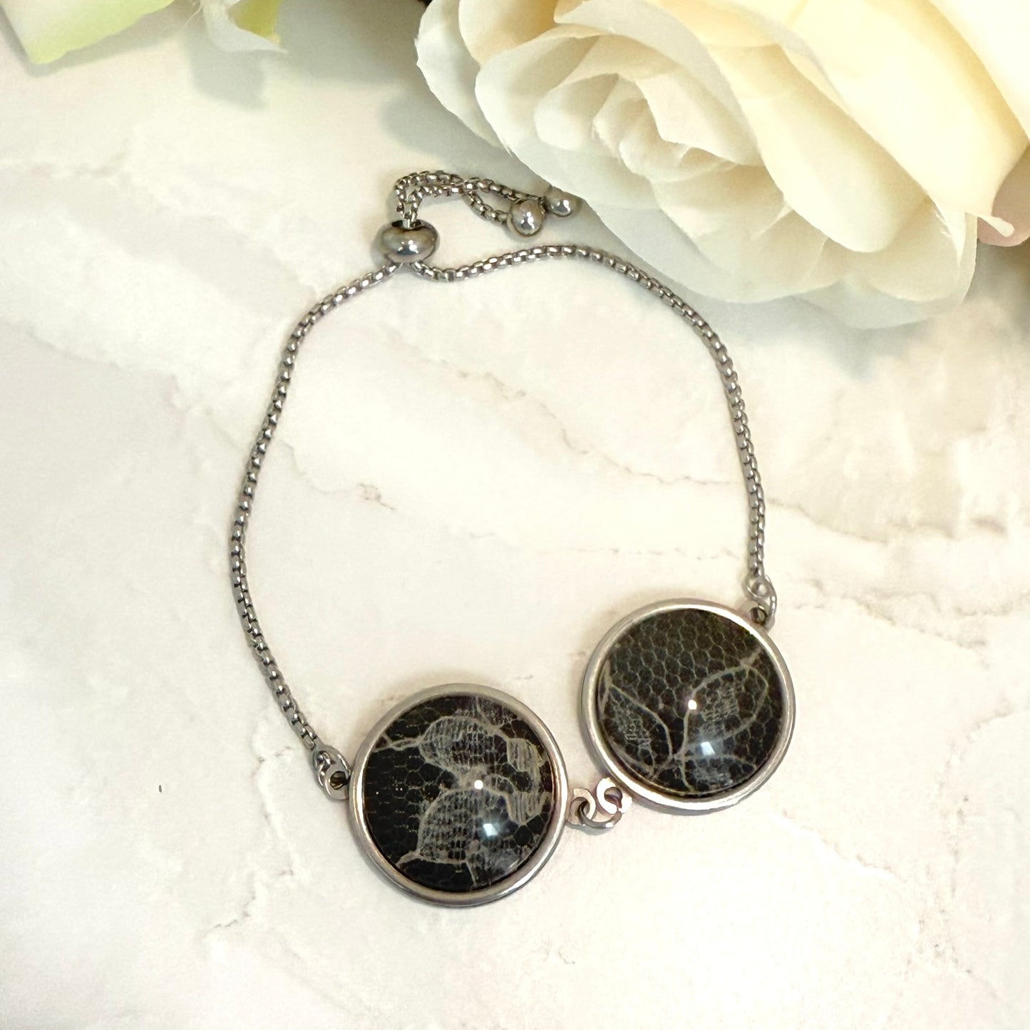 Lace Multi Link 13th Anniversary Bracelet Handmade-Bangle-Handmadeanniversary-Two Settings-Handmade Anniversary