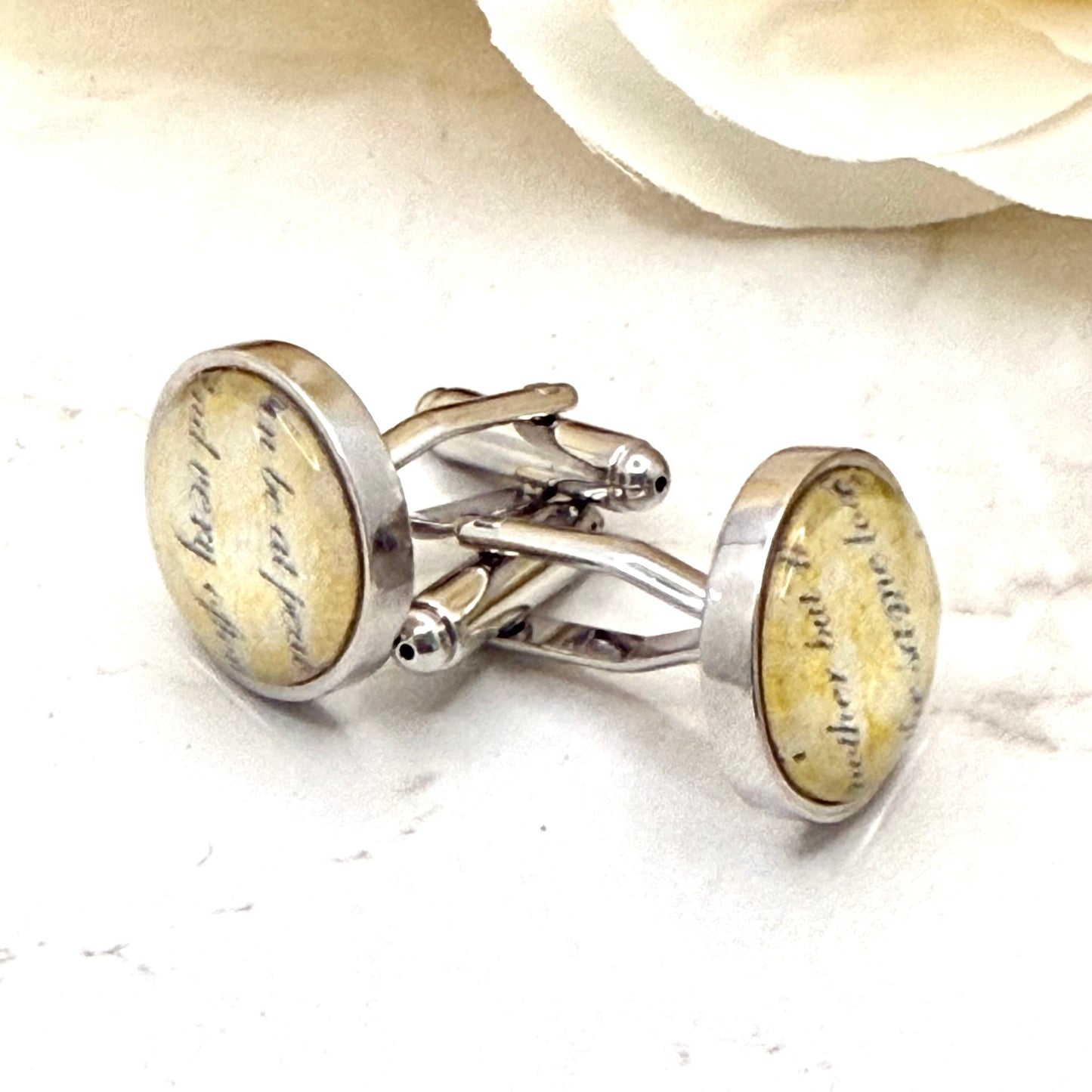 Paper 1st Anniversary Cufflinks Handmade-Cufflinks-Handmadeanniversary-Handmade Anniversary