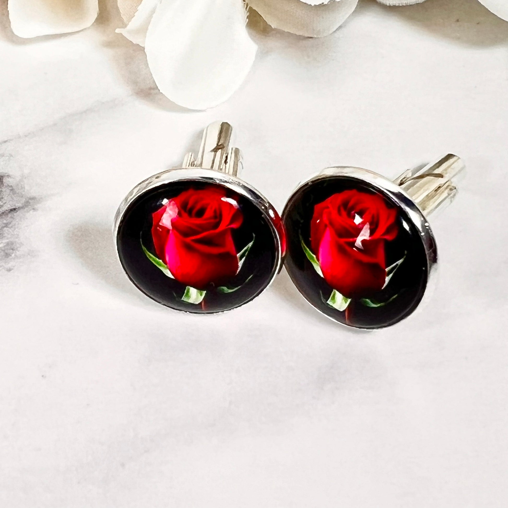 Rose Cufflinks Handmade-Cufflinks-Handmadeanniversary-Handmade Anniversary