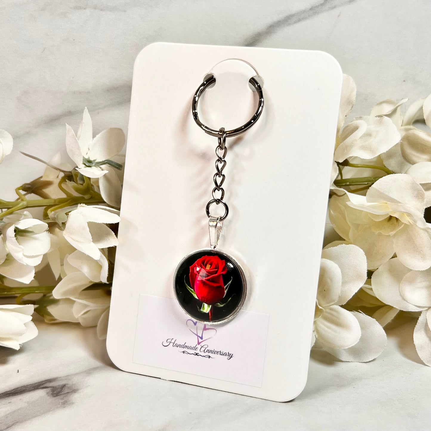 Rose Keyring Handmade-Keyring-Handmadeanniversary-Handmade Anniversary