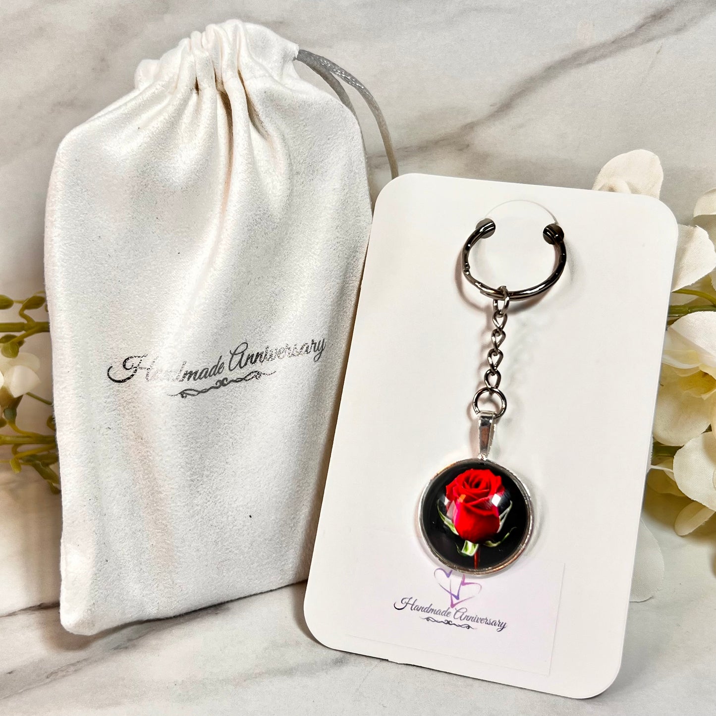 Rose Keyring Handmade-Keyring-Handmadeanniversary-Handmade Anniversary