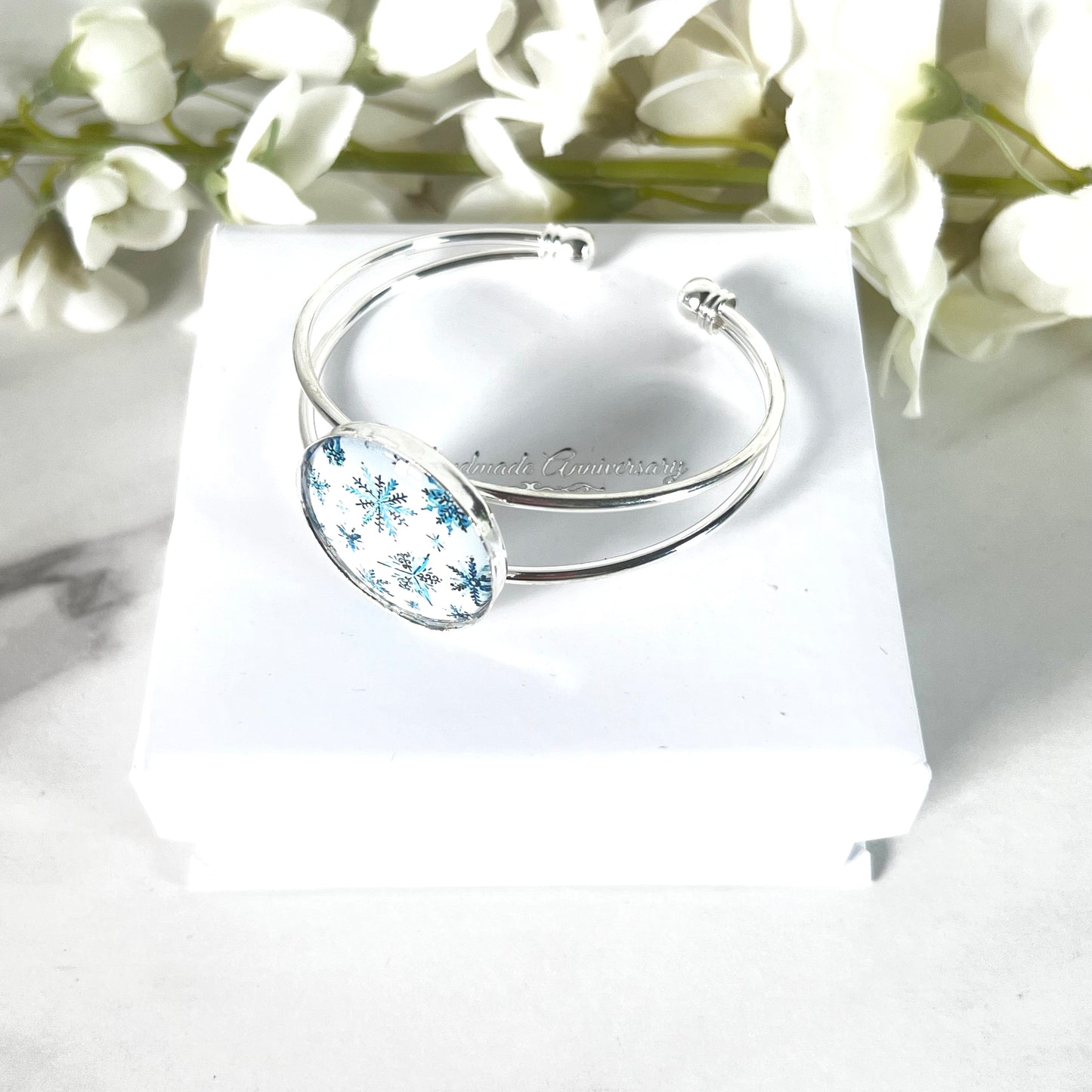 Snowflake Bangle Bracelet Handmade-Bangle-Handmadeanniversary-Handmade Anniversary