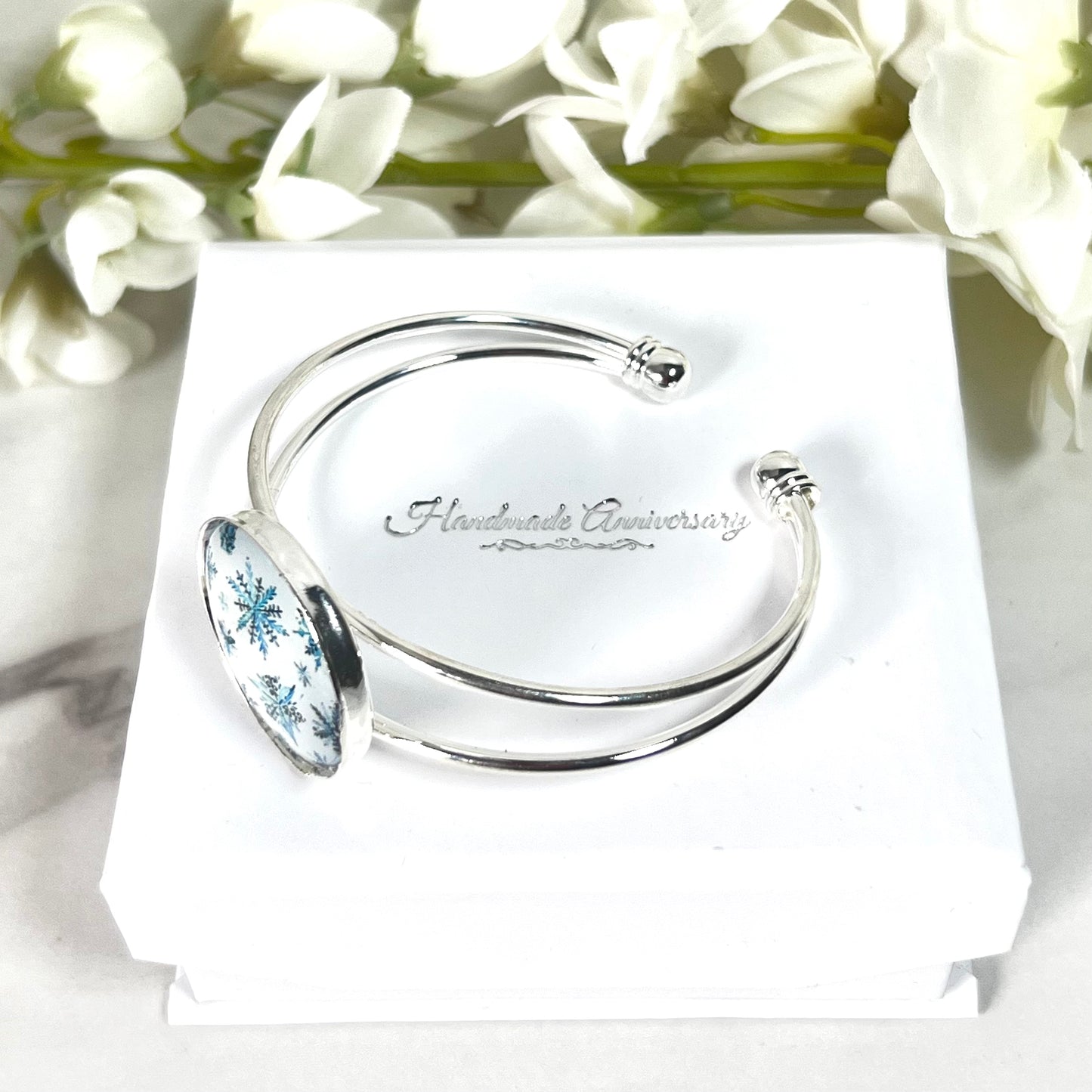Snowflake Bangle Bracelet Handmade-Bangle-Handmadeanniversary-Handmade Anniversary
