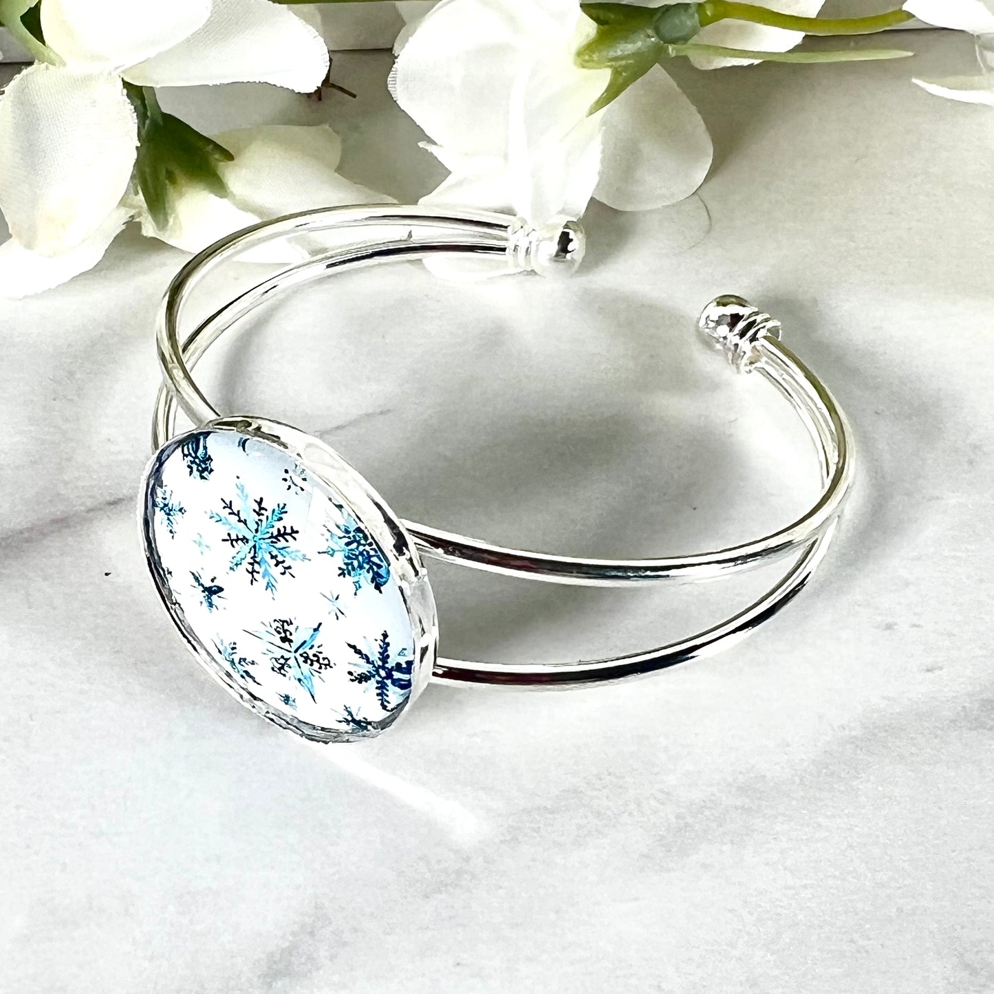Snowflake Bangle Bracelet Handmade-Bangle-Handmadeanniversary-Handmade Anniversary