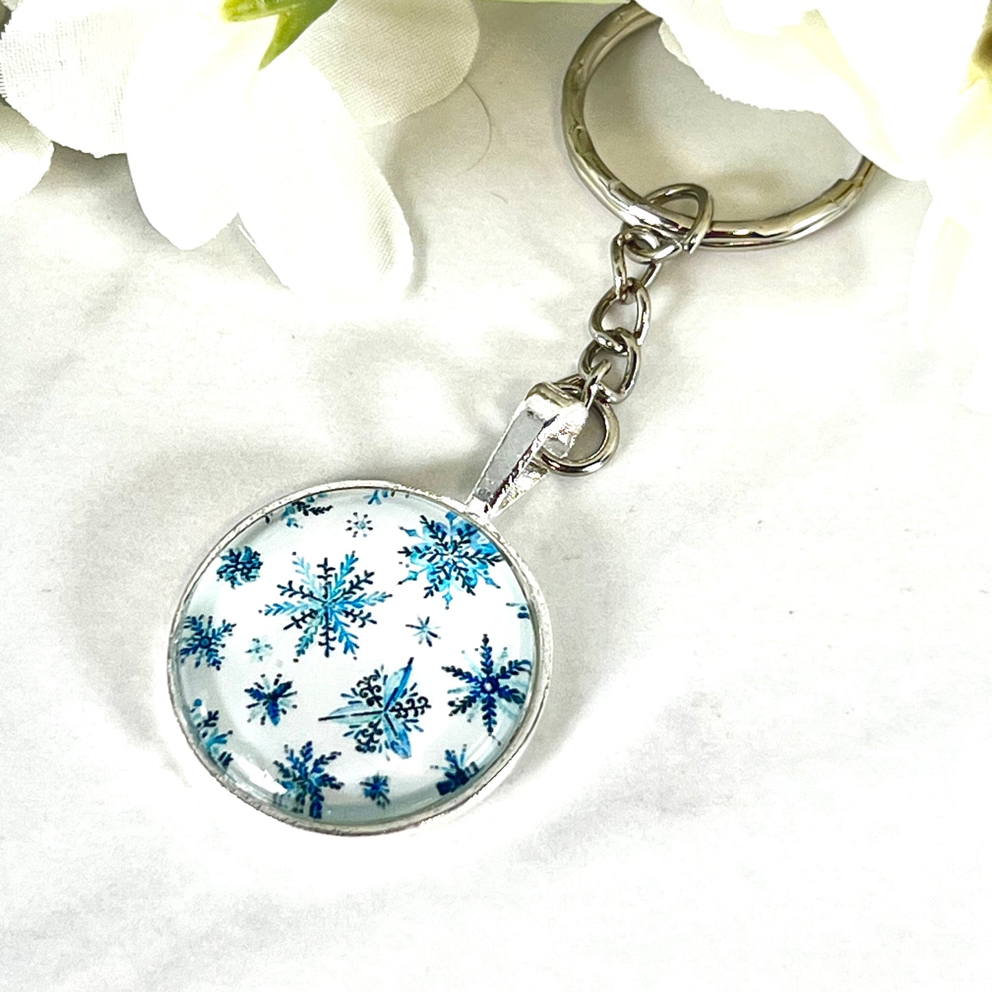 Snowflake Keyring Handmade-Keyring-Handmadeanniversary-Handmade Anniversary