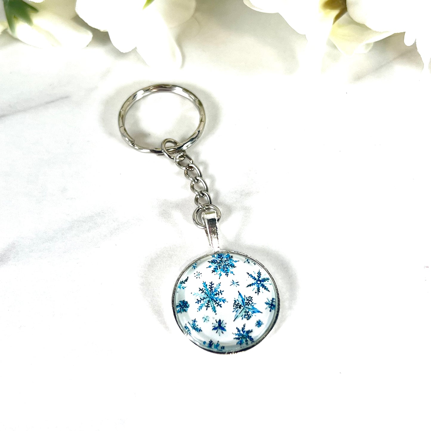 Snowflake Keyring Handmade-Keyring-Handmadeanniversary-Handmade Anniversary