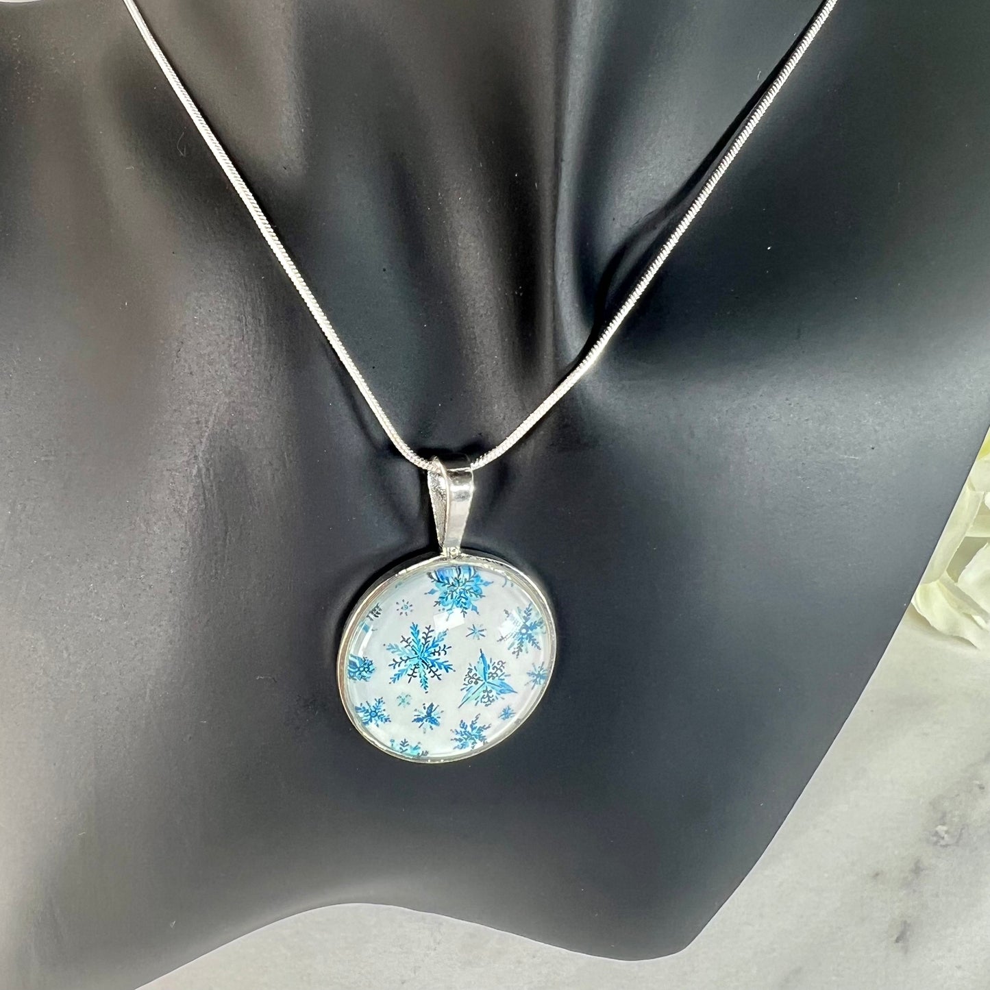 Snowflake Pendant & Drop Earrings Jewellery Set Handmade-Pendant & Earrings-Handmadeanniversary-Handmade Anniversary