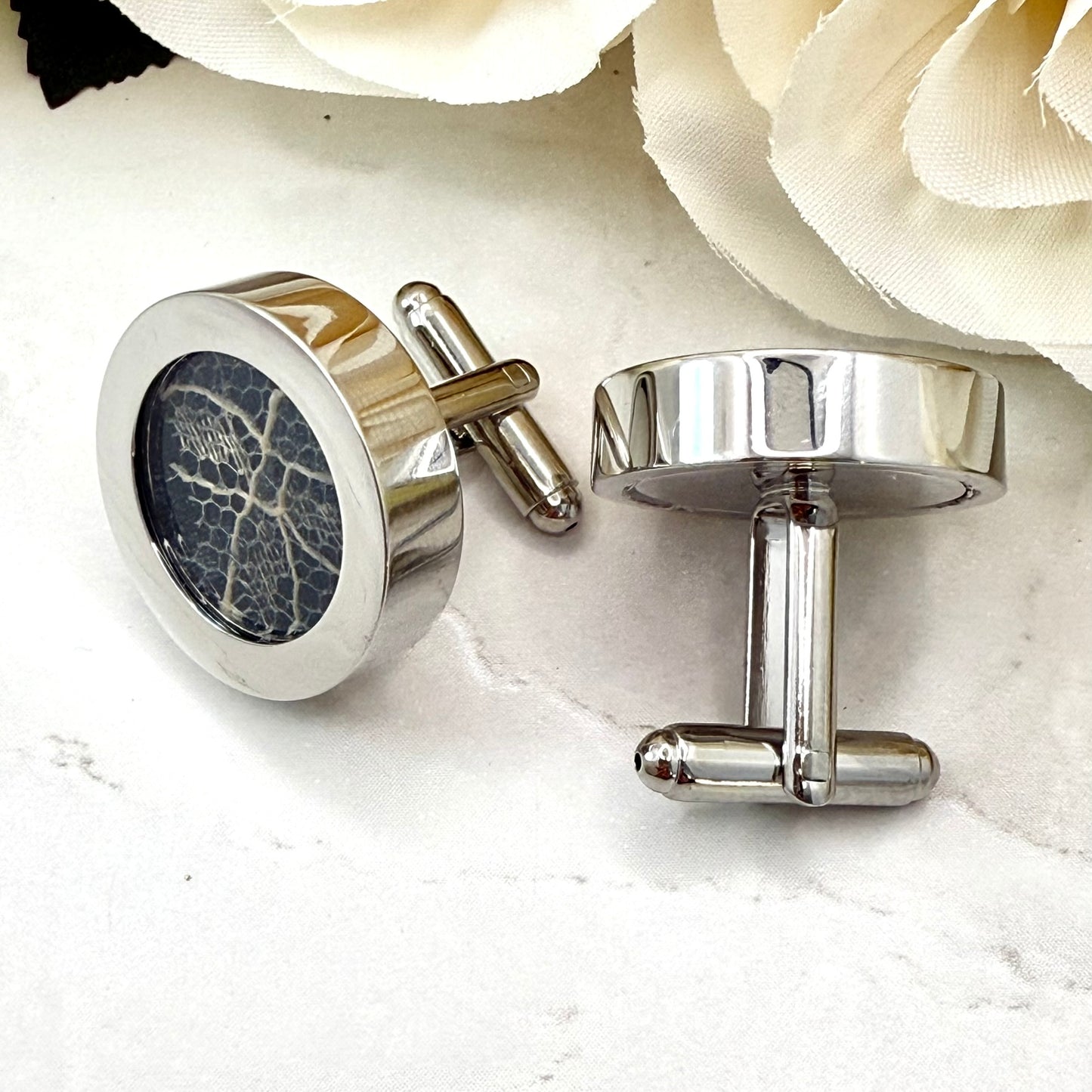 Statement Luxury Lace 13th Anniversary Cufflinks Handmade-Cufflinks-Handmadeanniversary-Handmade Anniversary