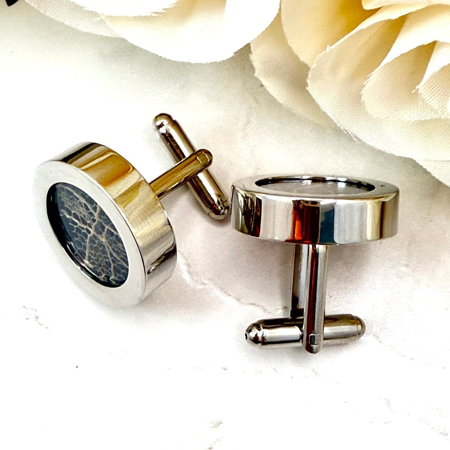 Statement Luxury Lace 13th Anniversary Cufflinks Handmade-Cufflinks-Handmadeanniversary-Handmade Anniversary