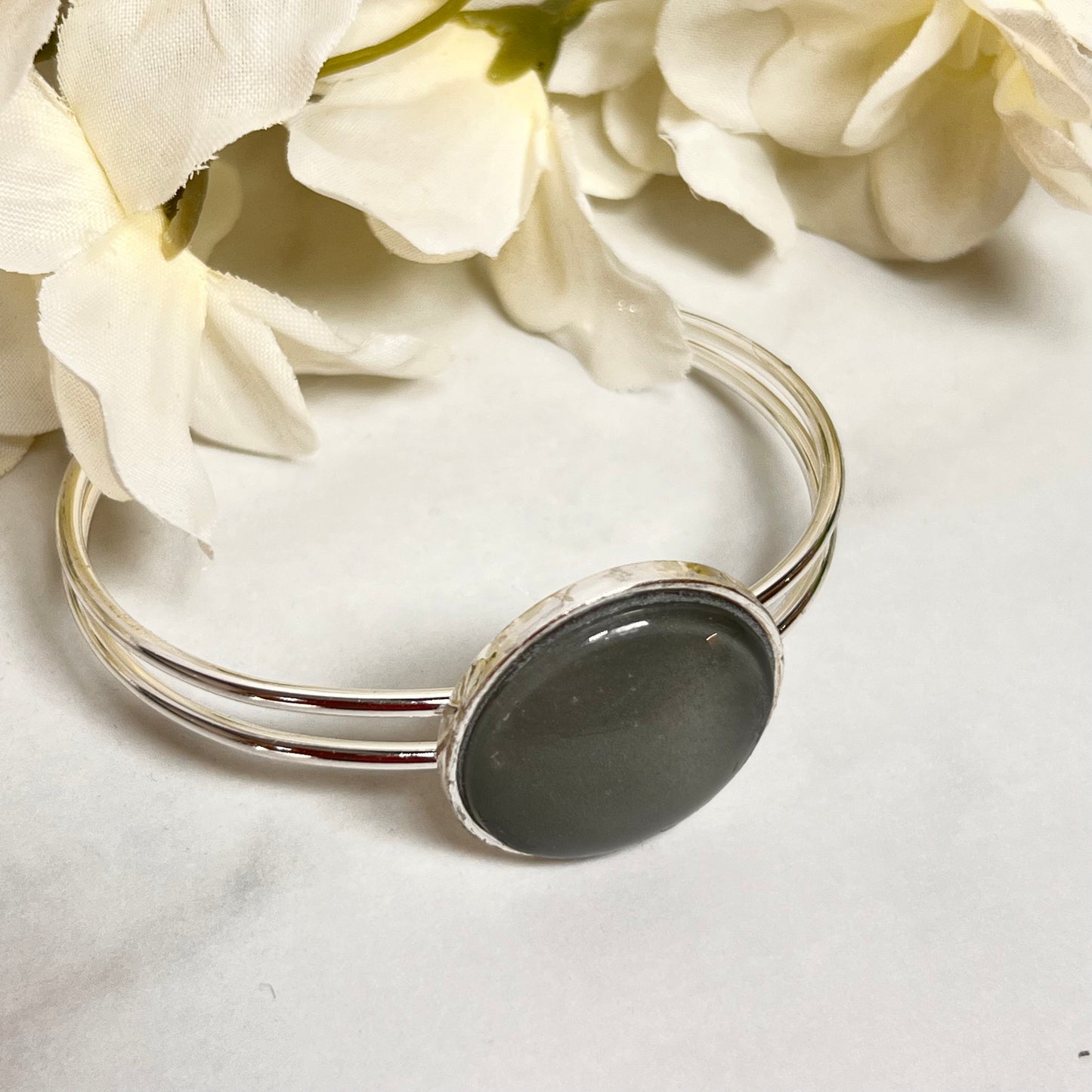 Tin 10th Anniversary Bangle Bracelet Handmade-Bangle-Handmadeanniversary-Handmade Anniversary