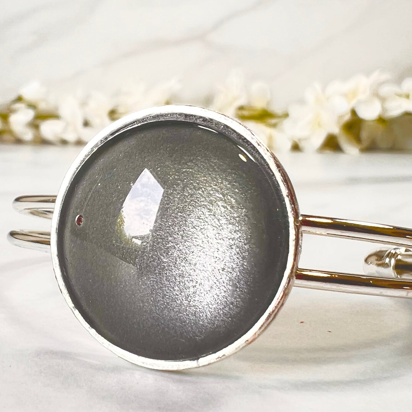Tin 10th Anniversary Bangle Bracelet Handmade-Bangle-Handmadeanniversary-Handmade Anniversary