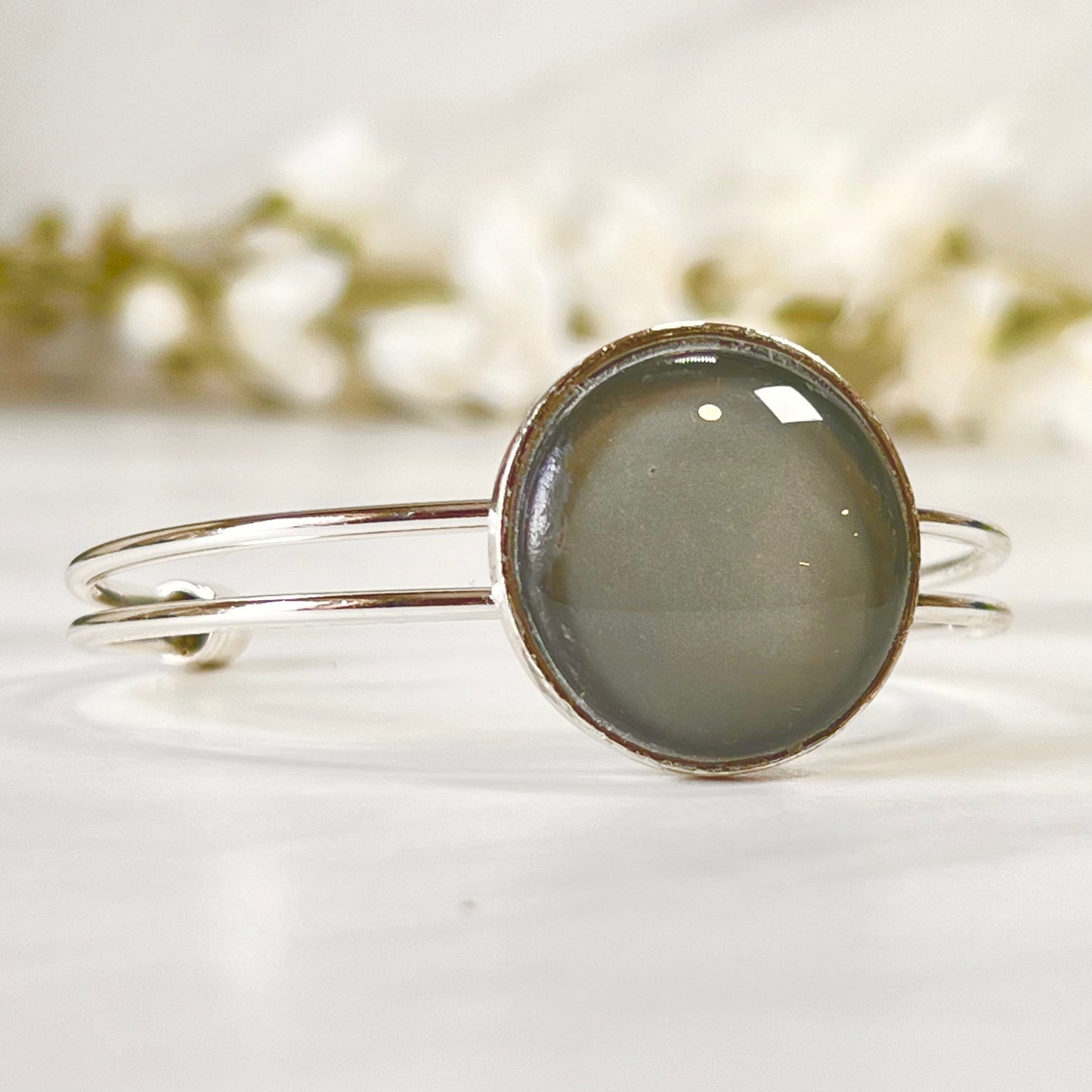 Tin 10th Anniversary Bangle Bracelet Handmade-Bangle-Handmadeanniversary-Handmade Anniversary