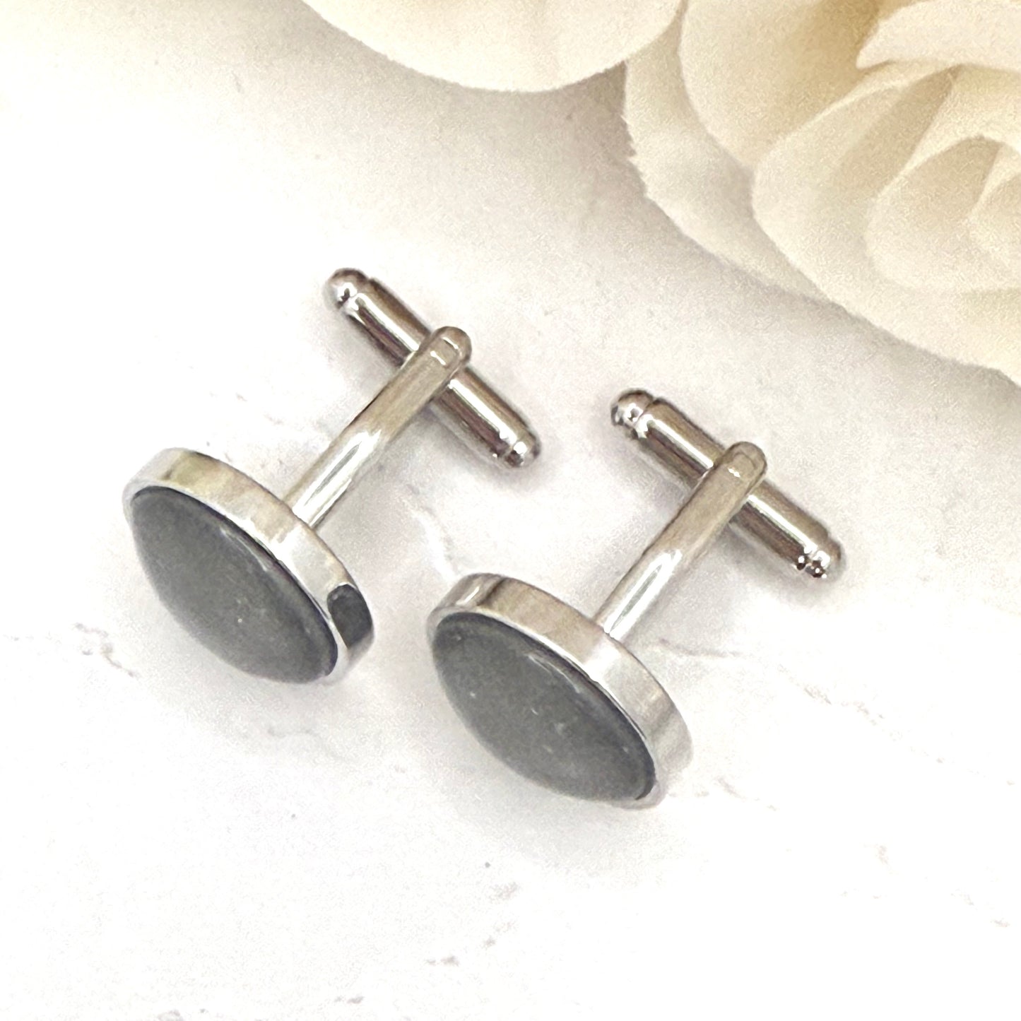Tin 10th Anniversary Cufflinks Handmade-Cufflinks-Handmadeanniversary-Handmade Anniversary