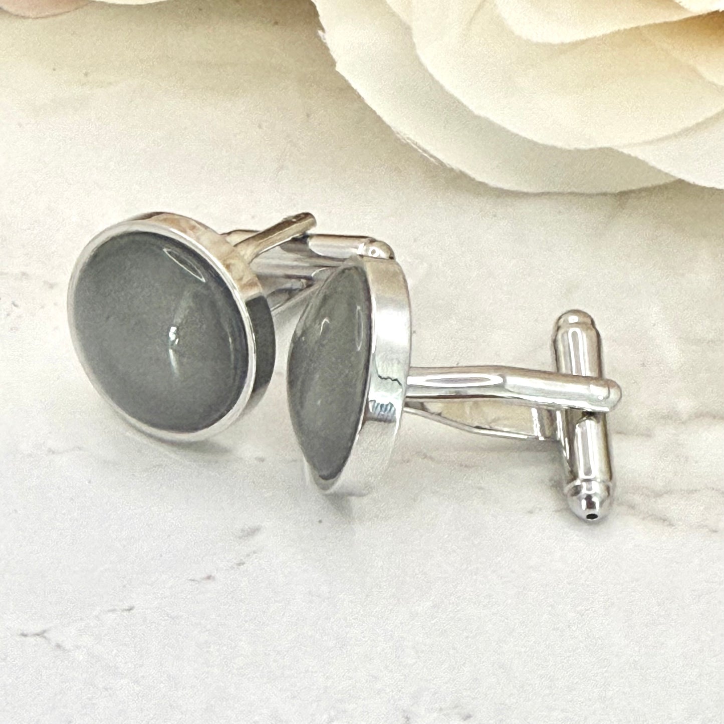 Tin 10th Anniversary Cufflinks Handmade-Cufflinks-Handmadeanniversary-Handmade Anniversary