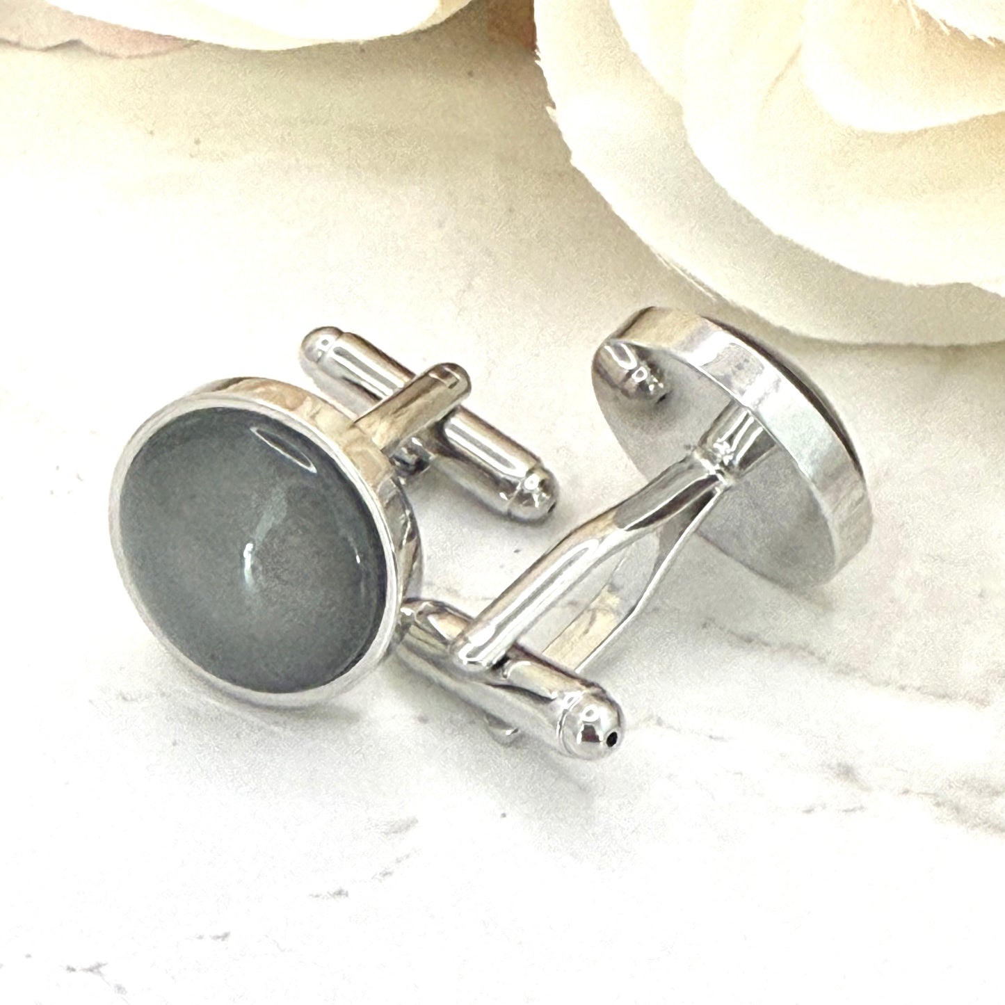 Tin 10th Anniversary Cufflinks Handmade-Cufflinks-Handmadeanniversary-Handmade Anniversary