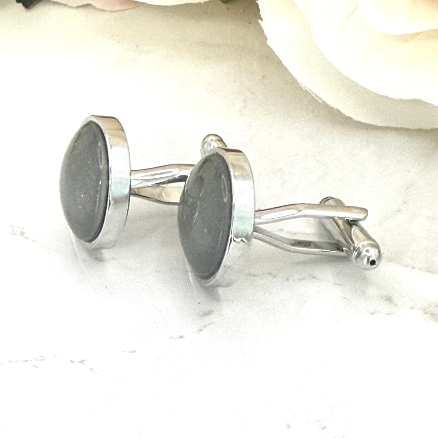 Tin 10th Anniversary Cufflinks Handmade-Cufflinks-Handmadeanniversary-Handmade Anniversary
