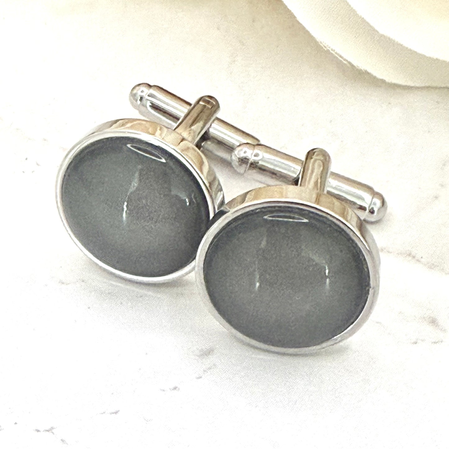 Tin 10th Anniversary Cufflinks Handmade-Cufflinks-Handmadeanniversary-Handmade Anniversary