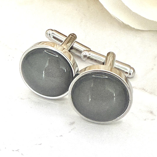 Tin 10th Anniversary Cufflinks Handmade-Cufflinks-Handmadeanniversary-Handmade Anniversary